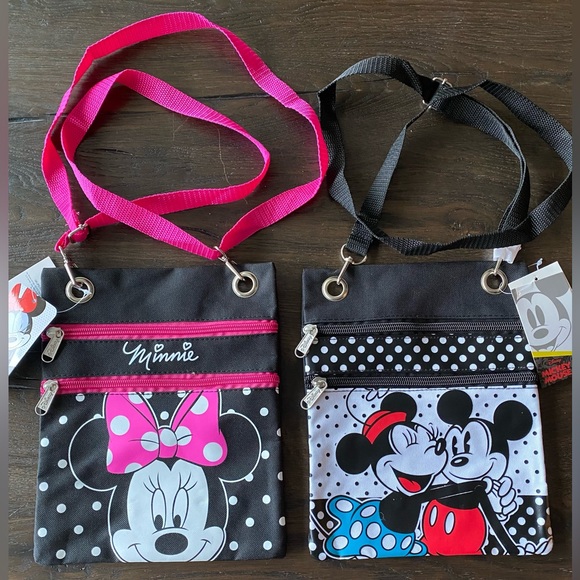 Disney Handbags - Disney Minnie/Mickey & Minnie Mouse.Passport Crossbody Shoulder Bags NWT